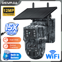 SHIWOJIA 6K 12MP Solar Powered Camera 4G SIM WIFI Animal PIR Monitor Activated Trigger Night Vision Hunting Trail Wildlife Camer