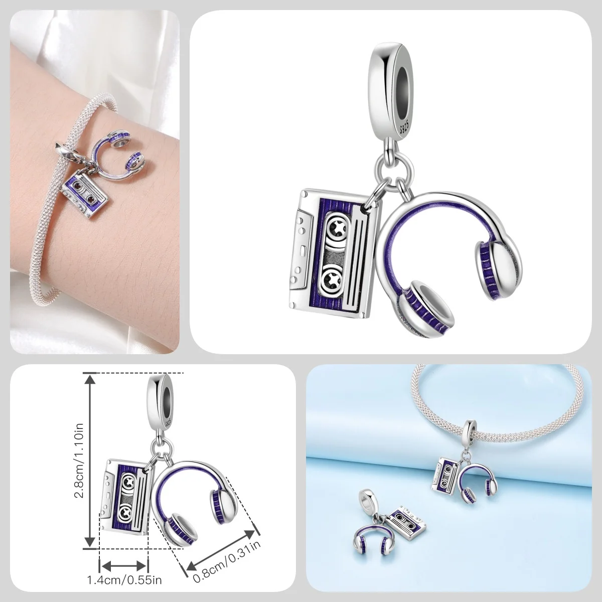 Original 925 Sterling Silber Western Cowboy Anhänger DIY Perlen für Damen Armband Halskette Schmuck Geburtstag Party Mode Geschenke – Detail 38
