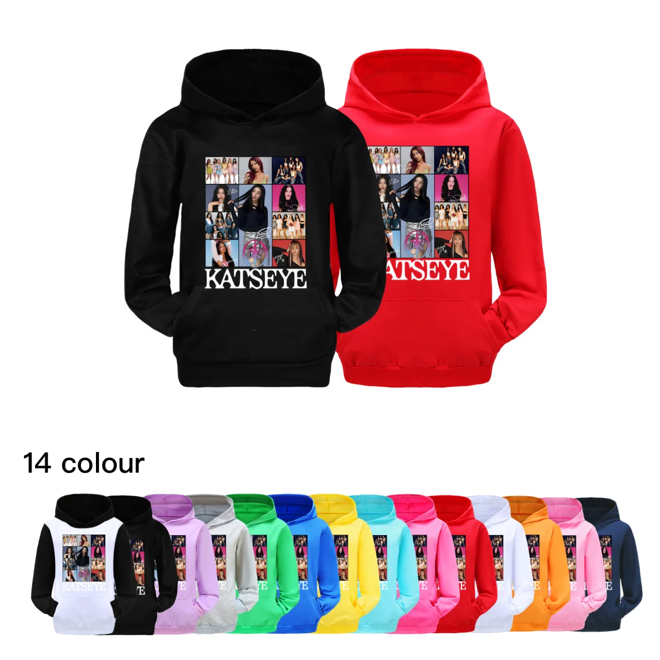 

Худи с забавным принтом Hot Katseye, детская одежда, модная одежда для подростков, мальчиков и девочек, весенне-осенний свитшот, детские топы 5302