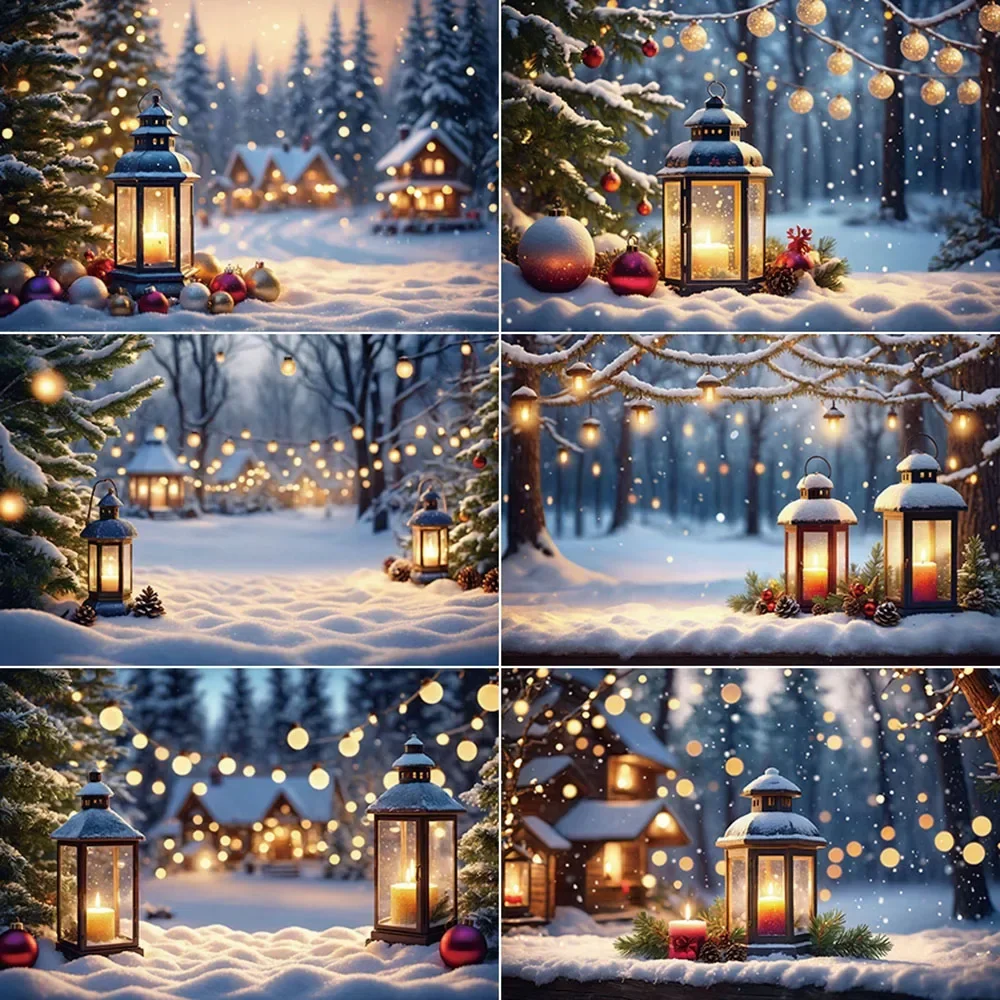 

MOON.QG Christmas Photography Background Bokeh Forest Snow Photocall Backdrop Children Photo Studio Photozone Supplies