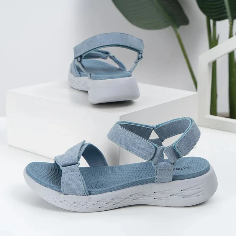 Casual Open-toe Women Sandals Non-slip Solid Color Hook Loop Platform Sandals Shoe Female Summer Beach Shoes New cl12