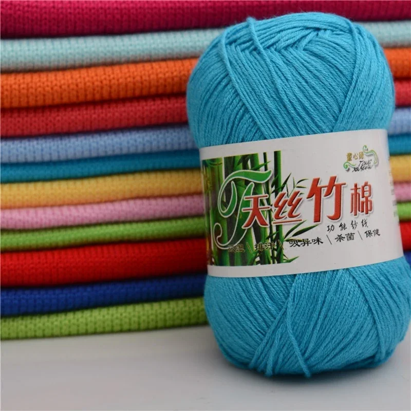 50g/Ball Bamboo Yarn Hand Knitting Autumn Winter Soft Crochet Wool Bamboo Yarn Baby Clothes Scarf Thread for Sweater Hat