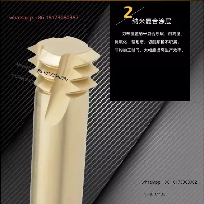 WACK high-temperature alloy three tooth thread milling cutter, titanium alloy milling cutter, nickel based alloy 718.1PCS