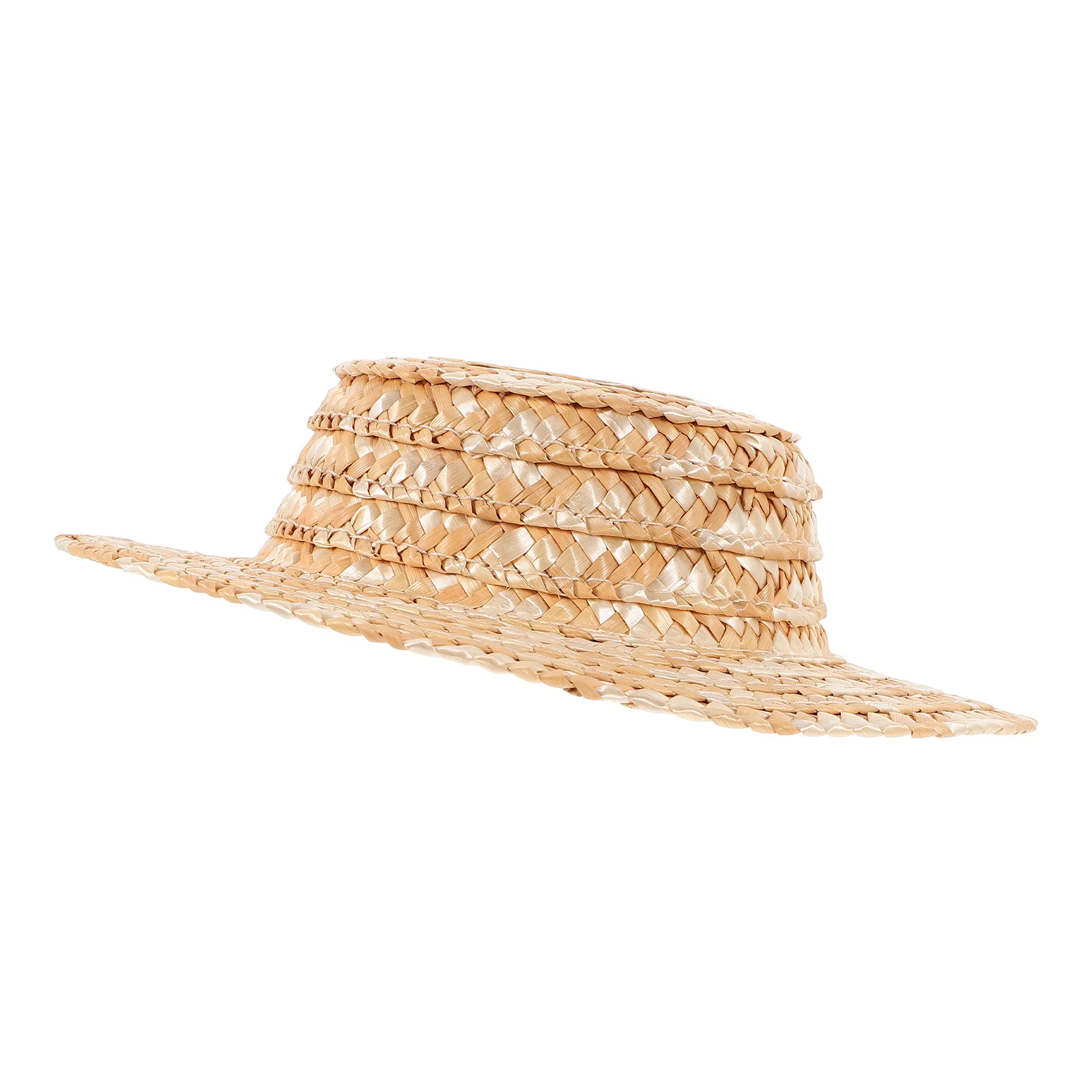 ミニ麦わら帽子 小さな編み物 DIY 小道具 装飾 クラフト アクセサリー ミニチュア 丸いトップハット ホームデコレーション 写真撮影 アクティビティ装飾品