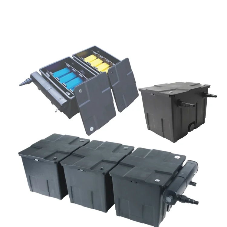 Aquarium Fish Pond Filter System CBF-350C Good Efficient Pond Koi Box Bio Large Filter With Pump UV Lamp