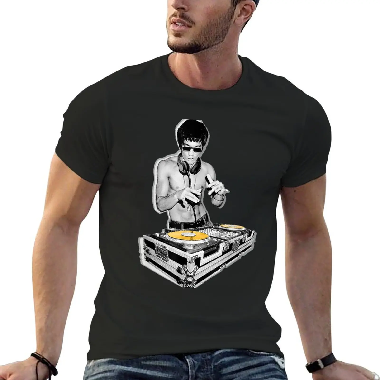 

Bruces Dj Vintage DeeJay Party Kung fu fan Music lover shirt T-Shirt tops graphic shirts vintage t shirt men