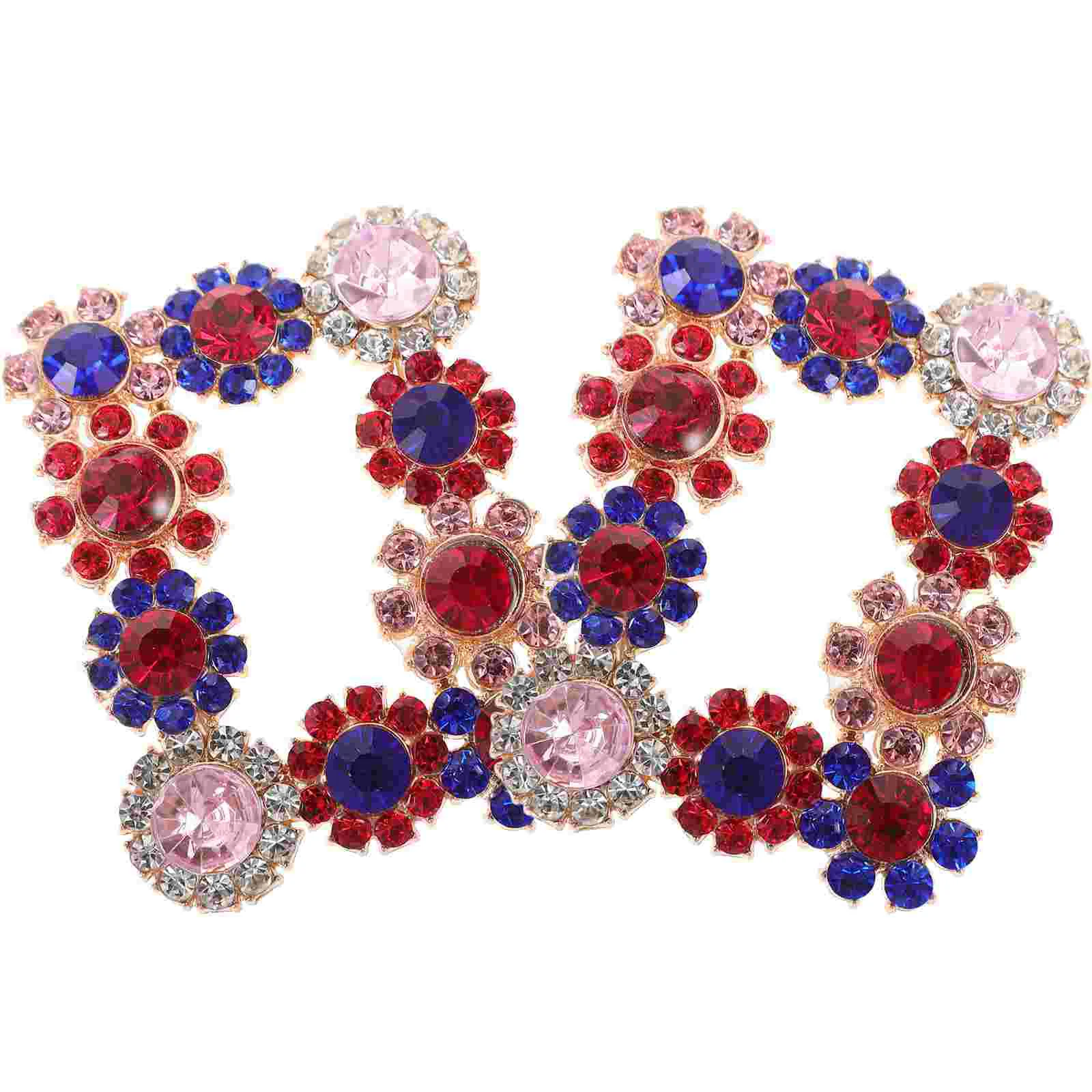 2 Pcs Pink Jewelry Rhinestone Shoe Flower Shiny Buckles Crystal Shoes Clip Metal Decors Decoration Bride