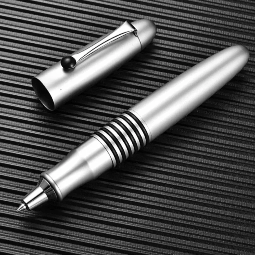 For Luxury Heavy Brass Silver Big Holder Roller Ball Pens  Thick Barrel Stationery for Office Business, Smooth Writing Gift Pens