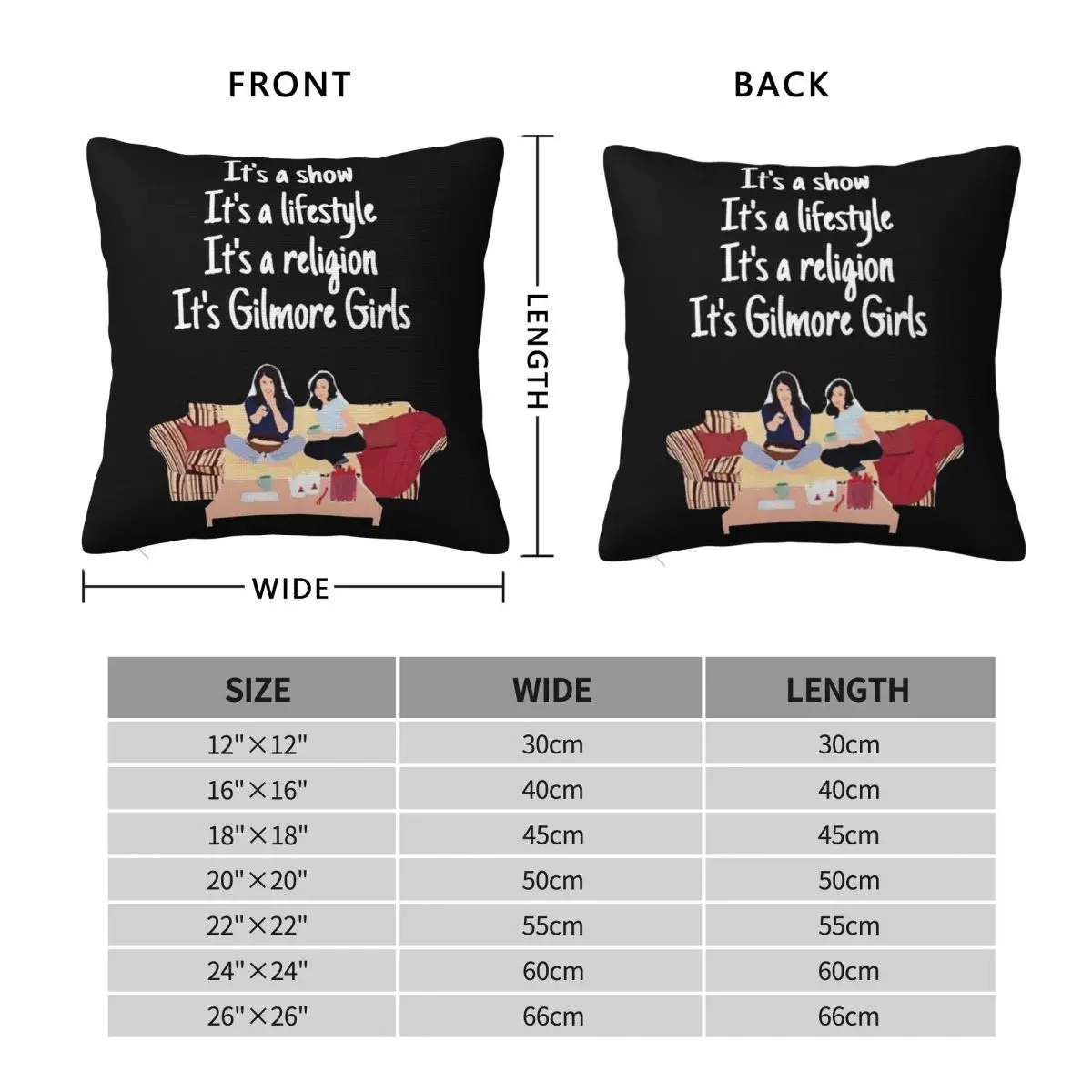 Gilmore Girls Graffiti Square Pillowcase Pillow Cover Polyester Cushion Decor Comfort Throw Pillow for Home Car