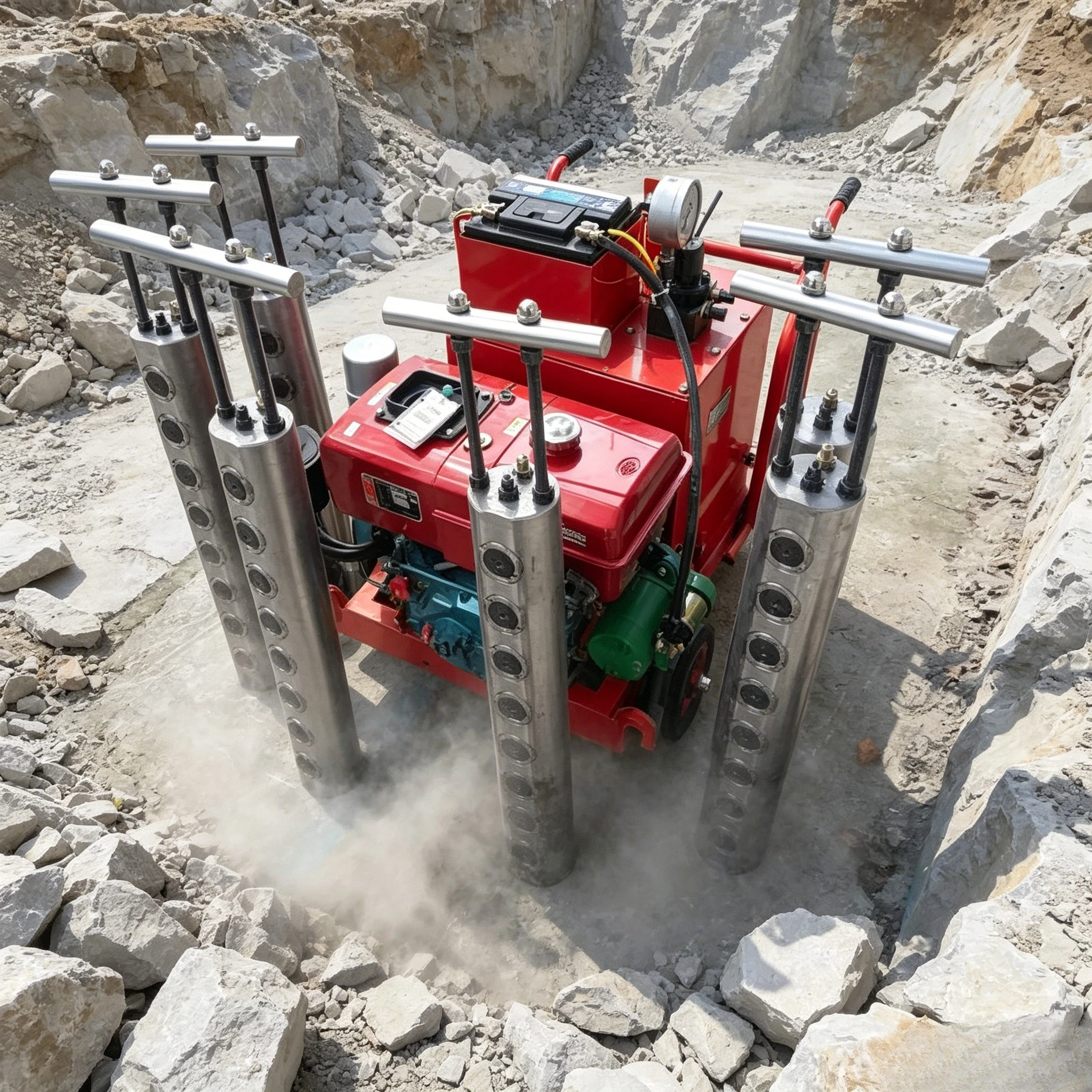 Customized Hydraulic Piston Rock Splitter with AC Motor 590T Force 33kg  Stone Splitting Machine for Rock Splitting