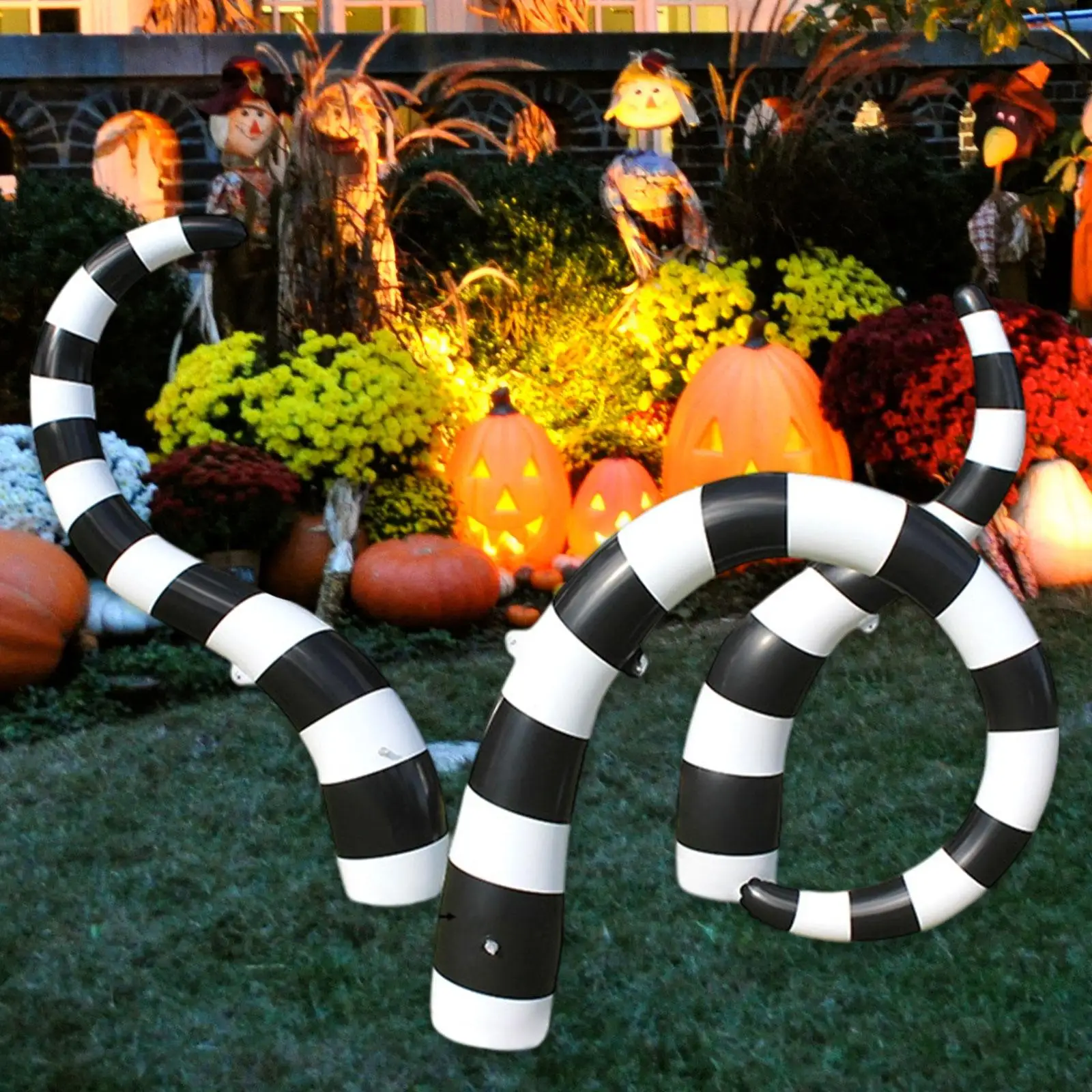 Halloween Inflatable Giant Sandworm Decorative Easy Installation Scary Spooky Ornament for Backyard Lawn Garden Malls Patio