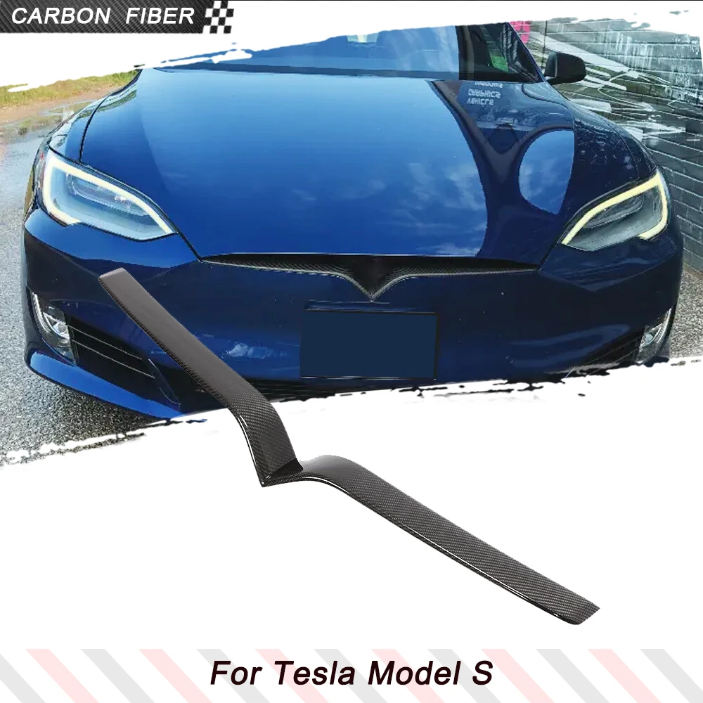 

Накладка на переднюю решетку из углеродного волокна для Tesla Model S 2016-2019, передний центральный бампер, накладка на решетку для почек, комплекты кузова