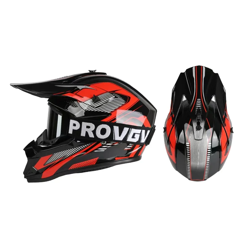 Kask motocyklowy terenowy dla mężczyzn, kobiet i dzieci, uniwersalny, całoroczny, personalizowany kask pełnotwarzowy do rajdów.