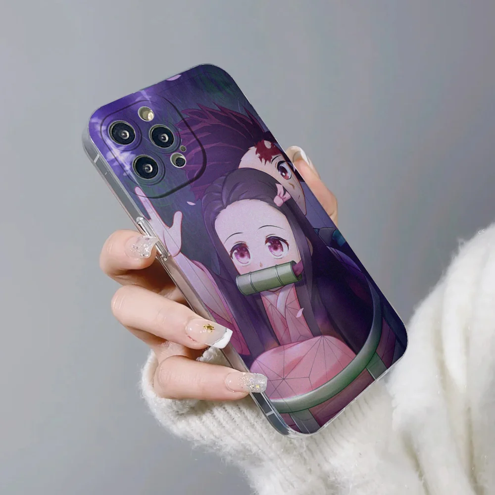 Nezuko Kamado Kimetsu No Yaiba Phone Case For IPhone 11 12 13 14 15 Plus Pro Max Anger Eyes Silicon Clear Soft Cover