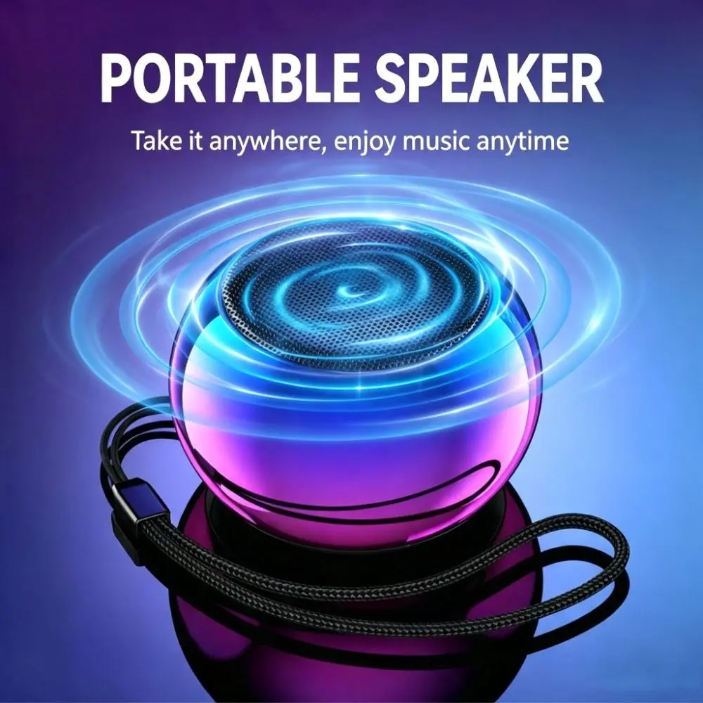 Mini Bluetooth Speaker Keychain Metal Shell Compact Size Wireless Speaker Keychain Dual Color Stereo Sound