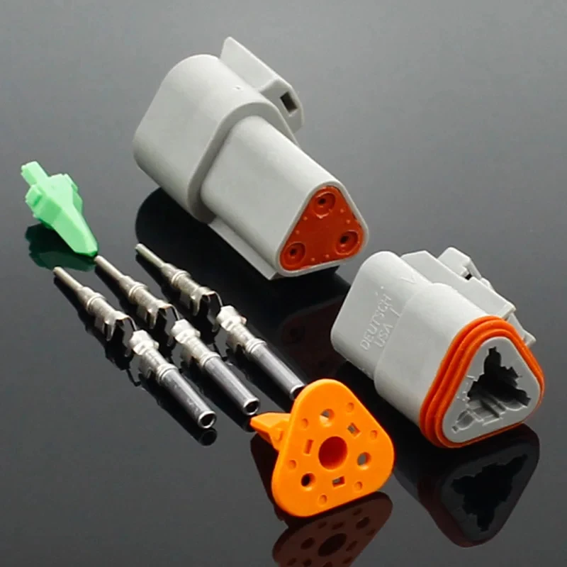 1 Set DT-Stecker 3P Wasserdichter Elektrischer Steckverbinder für Auto Motor LKW mit Stiften