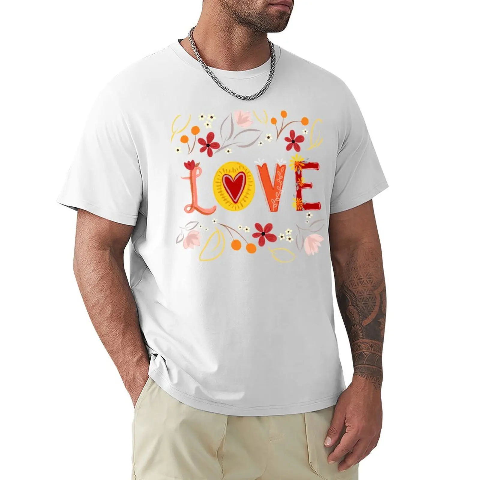 Love blooms T-shirt summer clothes Short sleeve tee Short sleeve tee men