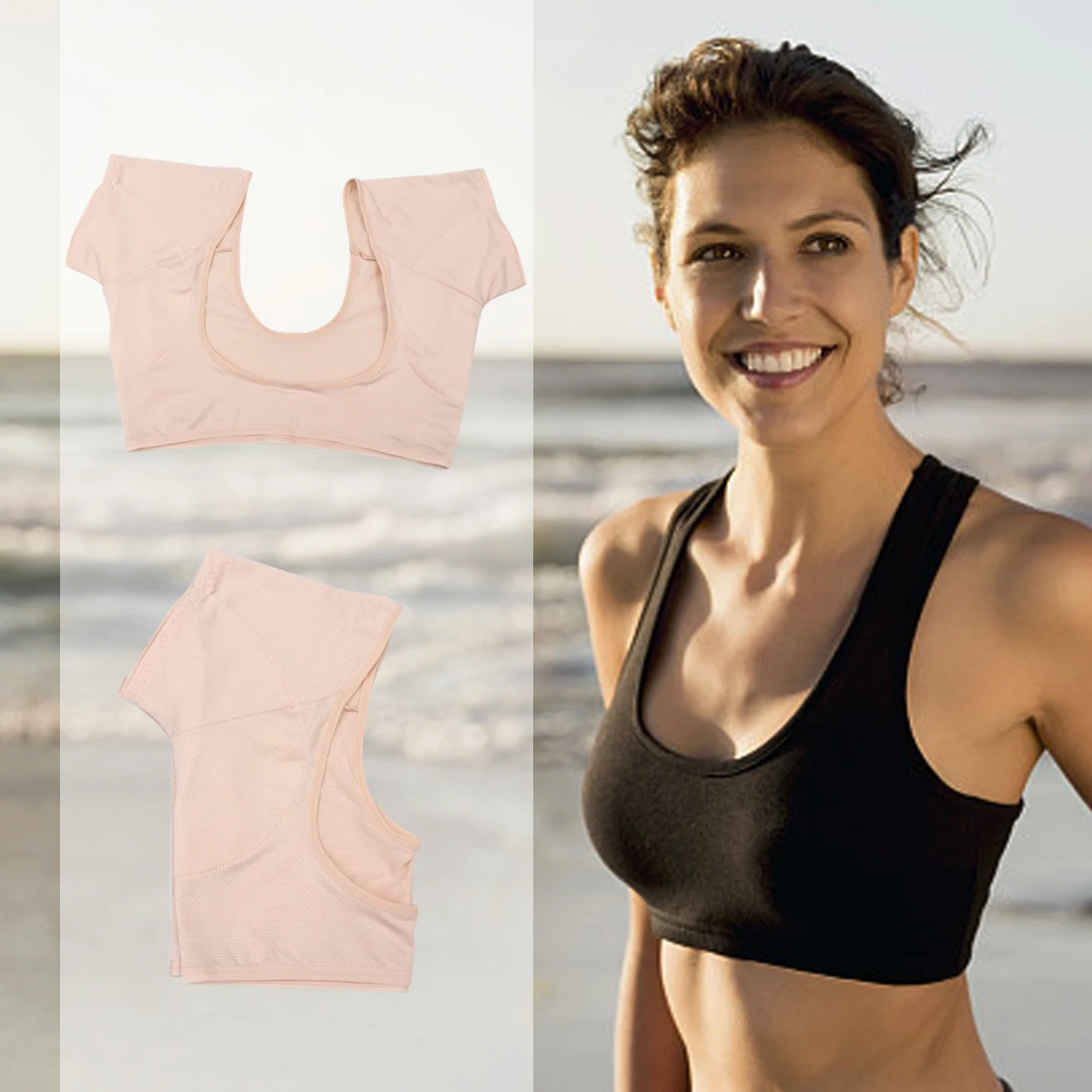 

2pcs Sweat Proof Vest Women Underarm Absorber Pads Premium Material Quick Absorption Reusable Washable Breathable Strong