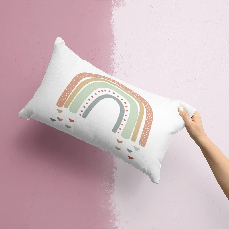 Cute cloud rainbow long pillowcase sofa bedroom pillowcase removable and washable multi-size pillowcase 30x50, 40x60, 50x70