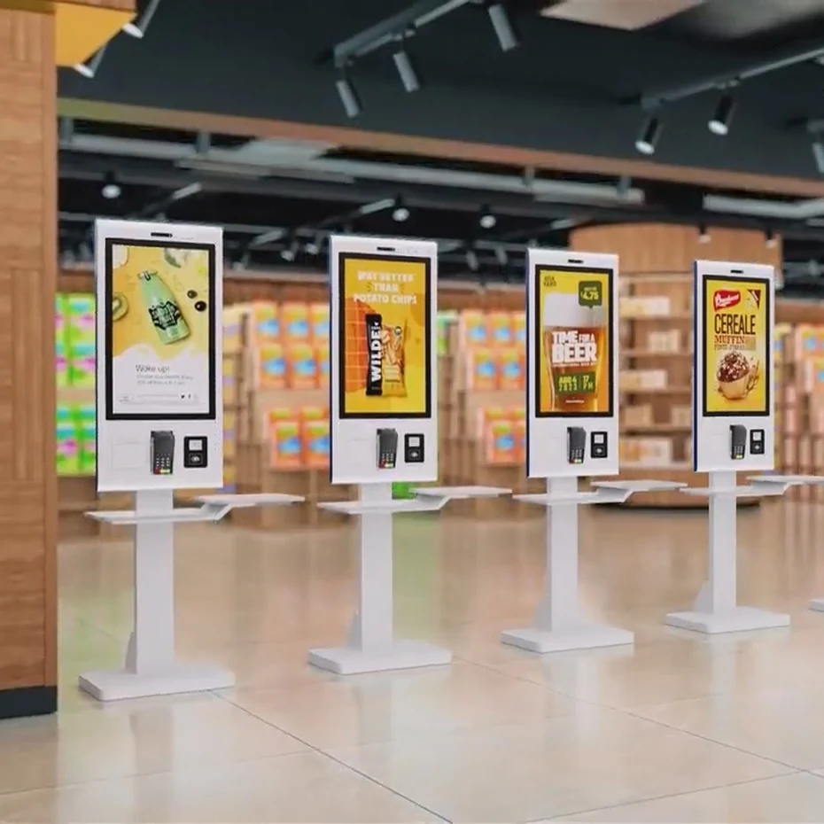28 32 Inch Modular Configuration Self Ordering Machine Standing Floor Touch Screen Self Service Kiosk For Fast-food Restaurant