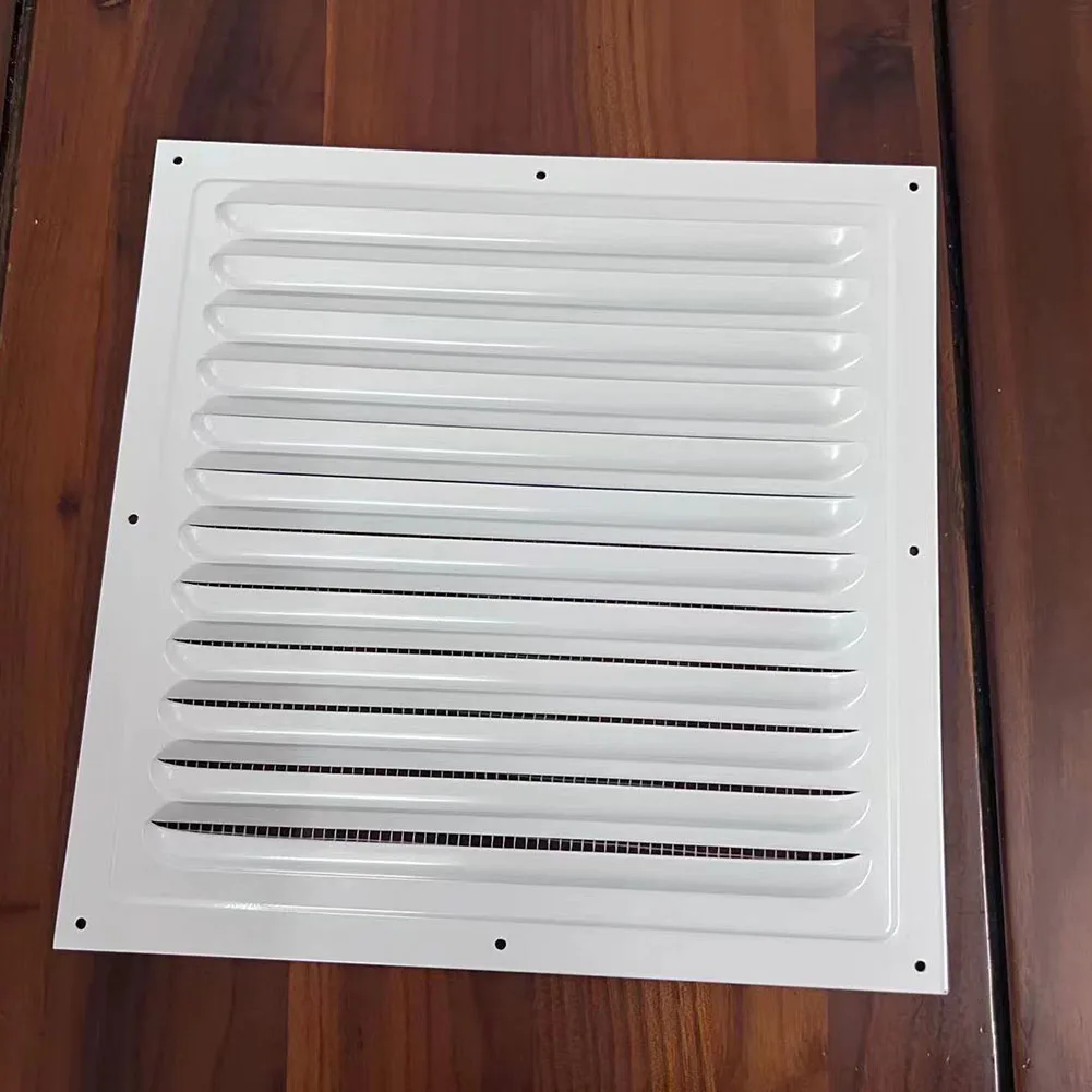 Rejilla de ventilación de aluminio, cubierta de rejilla de pared blanca, conducto de calefacción y refrigeración, placa de ventilación, cubierta de