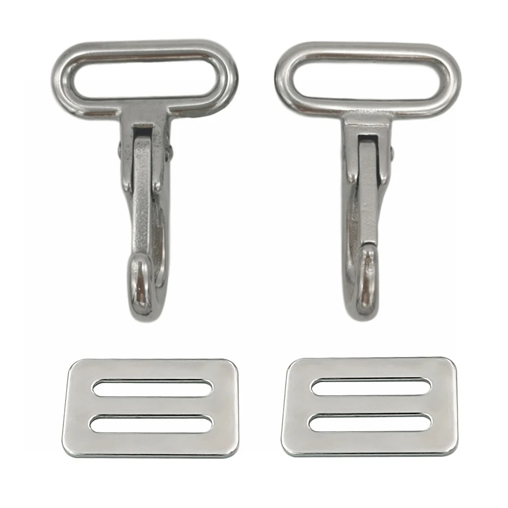 

316 Stainless Steel Buckles Bag Strap Snaps Hooks and Sliders for 1" Straps, Bimini Top Boat Top