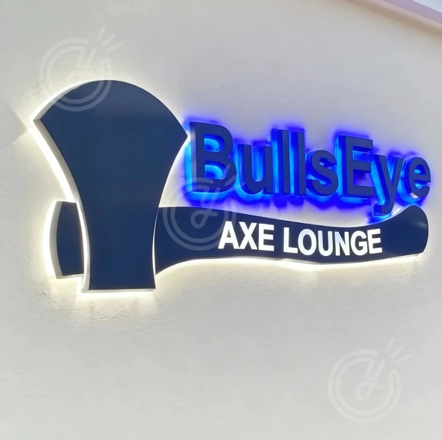 3D Chandelier Light Up Sign Custom Business Backlit Metal Lit Logo Lobby for Outdoor Decoration LED Advertising Office Neon Bar