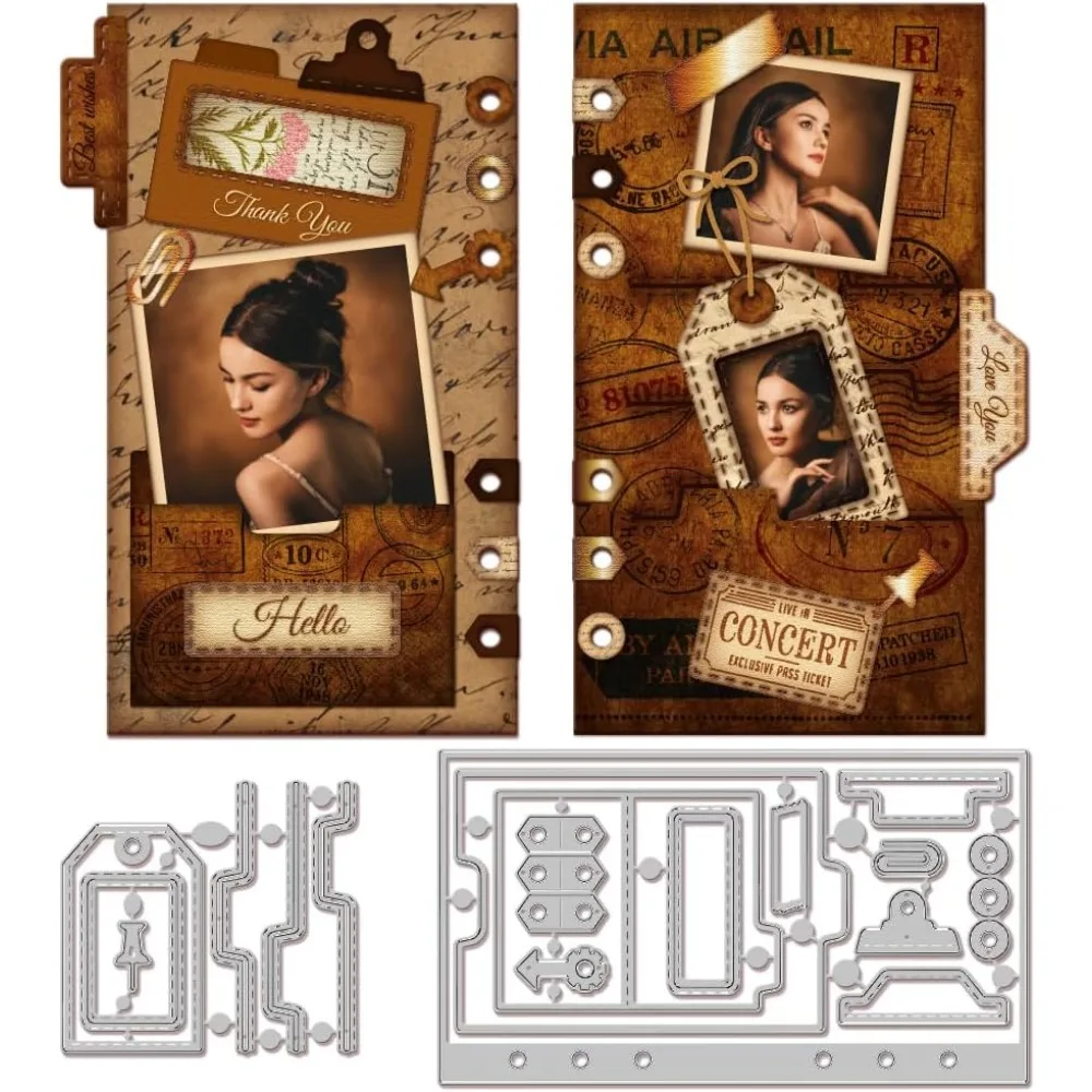 Ordner-Schneideformen aus Kohlenstoffstahl für DIY-Scrapbooking, Fotoalbum, dekorative Prägung, Papierkarten, Rechteck