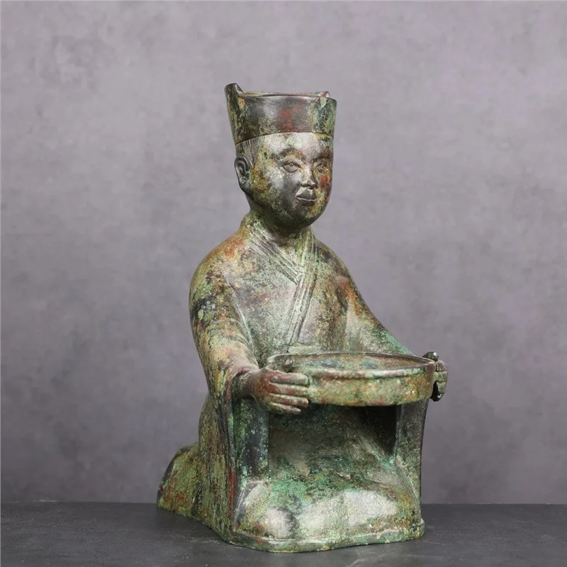 Tongxiangde الدعائم الزخرفية البرونزية القديمة للفيلم والتلفزيون، مجموعة المتحف المتخصصة مصباح فتاة خادم الركوع #2