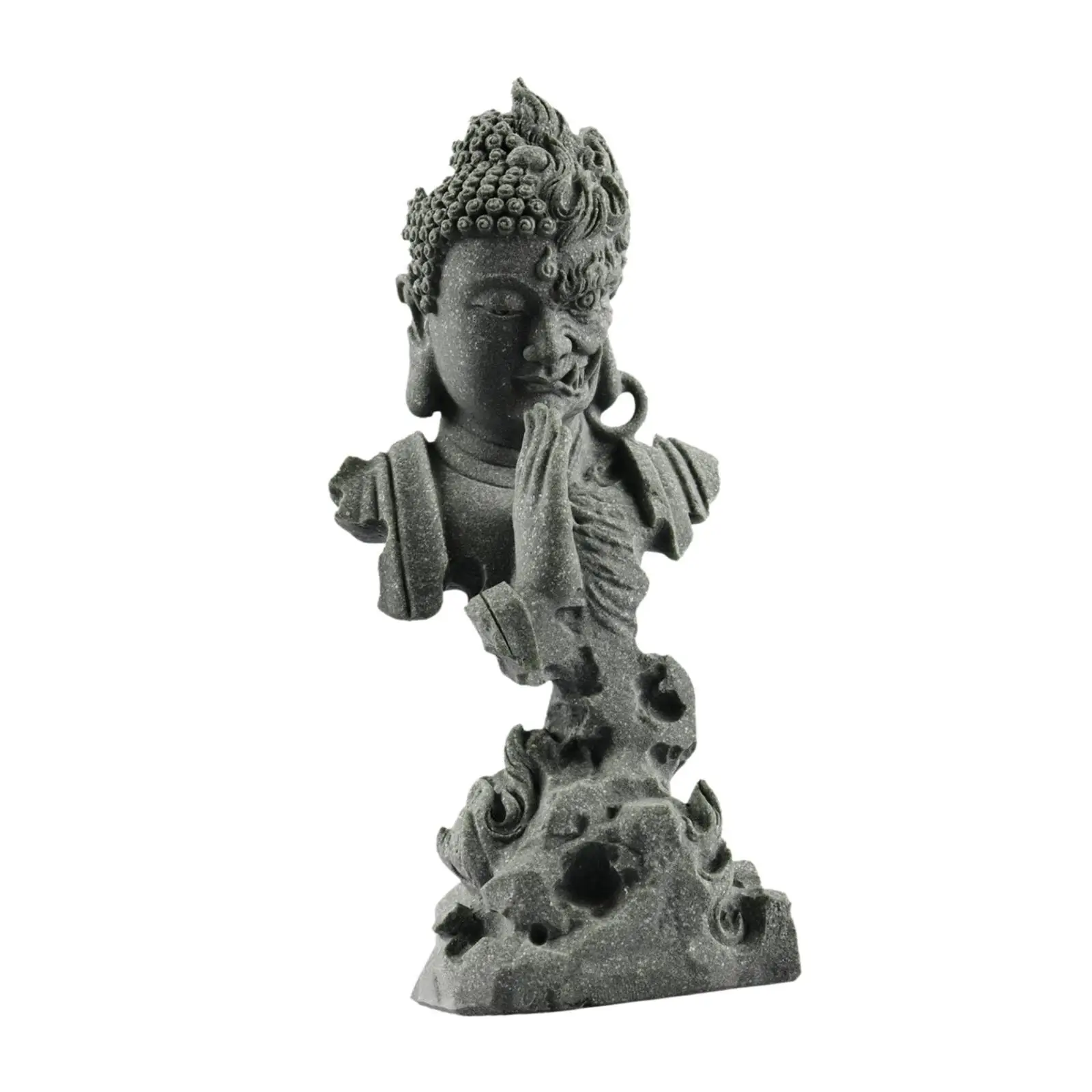 Buddha Statue Modern Decorative Figurine Sandstone Sculpture Room Decor Collectible for Living Room Bedroom Shelf