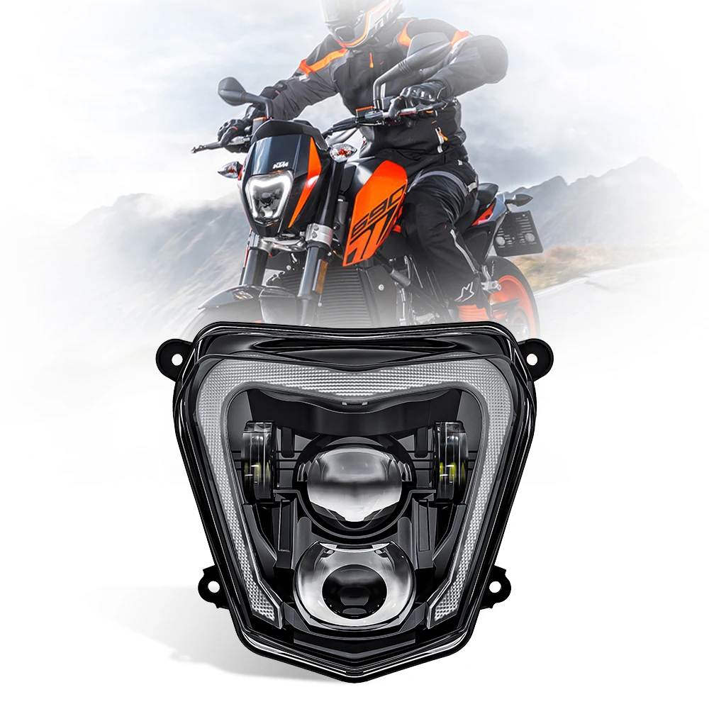 Conjunto de Faróis LED MS-KMHD1219 Morsun para KTM Duke 690 2012-2019 e 690R 2013-2017, Acessórios para Sistema de Iluminação LED para Motocicletas