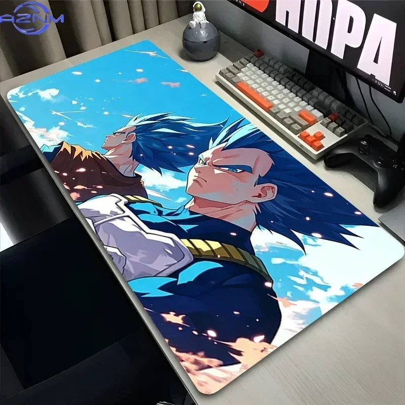 Anime Blue Hair Warrior Mouse Pad with Cool Lightning Effect Rubber Non-Slip Base Smooth Surface for Gaming And Office Desk