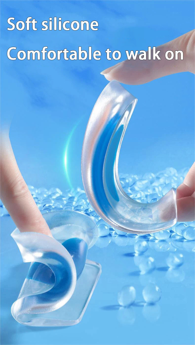 Silikon-Fersenkissen, Gel-Einlegesohlen für Schuhe, Herren und Damen, zur Schmerzlinderung bei Fersensporn, Fußpolster, zur Erhöhung der Körpergröße, Schuh-Einlagen. – Detail 3