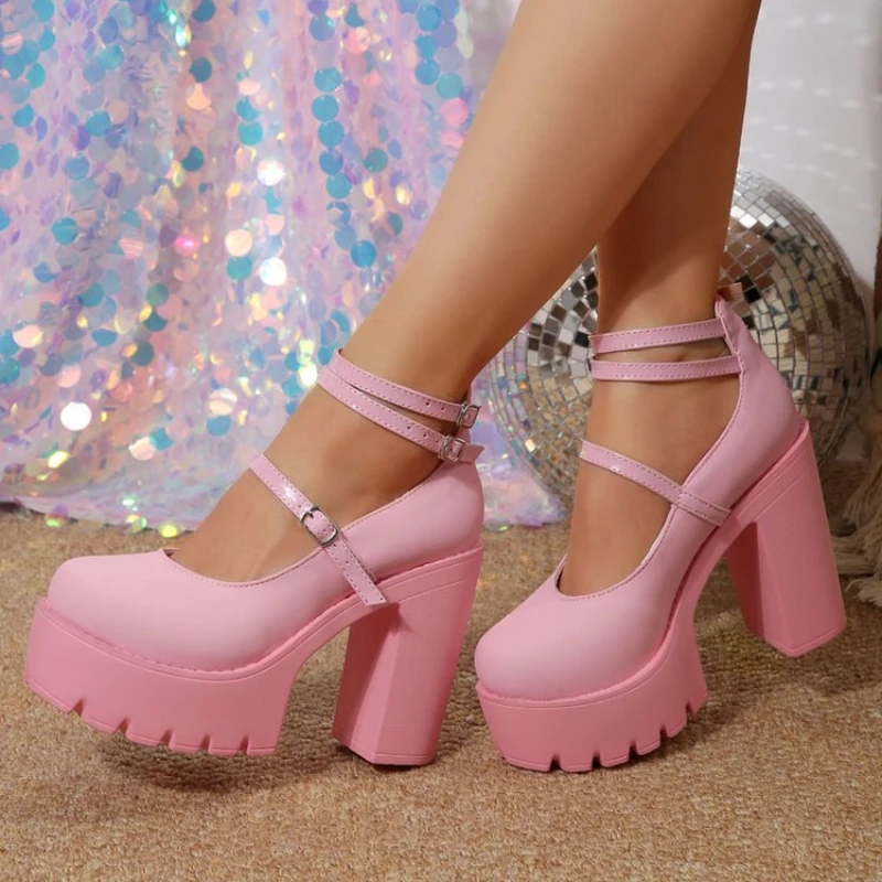 Women High Heels Sandals New Platform Fashion Woman Sandals Women Summer New Dress Lolita Shoes Mary Janes Shoes Zapatos Mujer