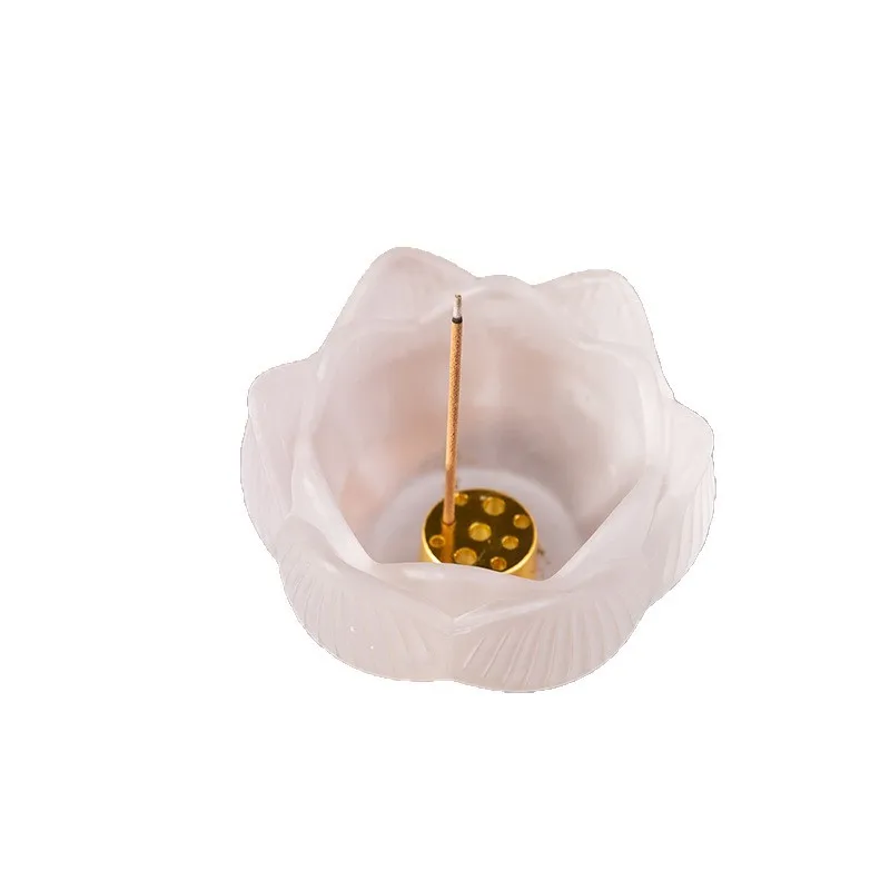 

PYH lotus incense insert imitation jade incense burner vertical incense holder seat box agarwood sandalwood path