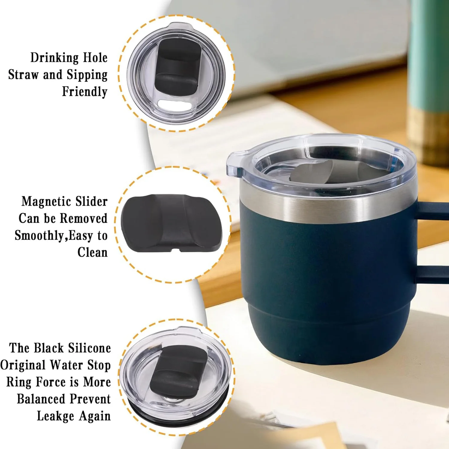 Yeti 6 Oz/8 Oz/Stackable Mugs and Yeti Rambler 10oz Flat Cup Lids, Magslider Lids for Yeti Espresso/Coffee Cups, 6 oz (Approximately 170.1 g) Replacement Lids for Yeti Rambler (283.5 ml) Wine Glasses.