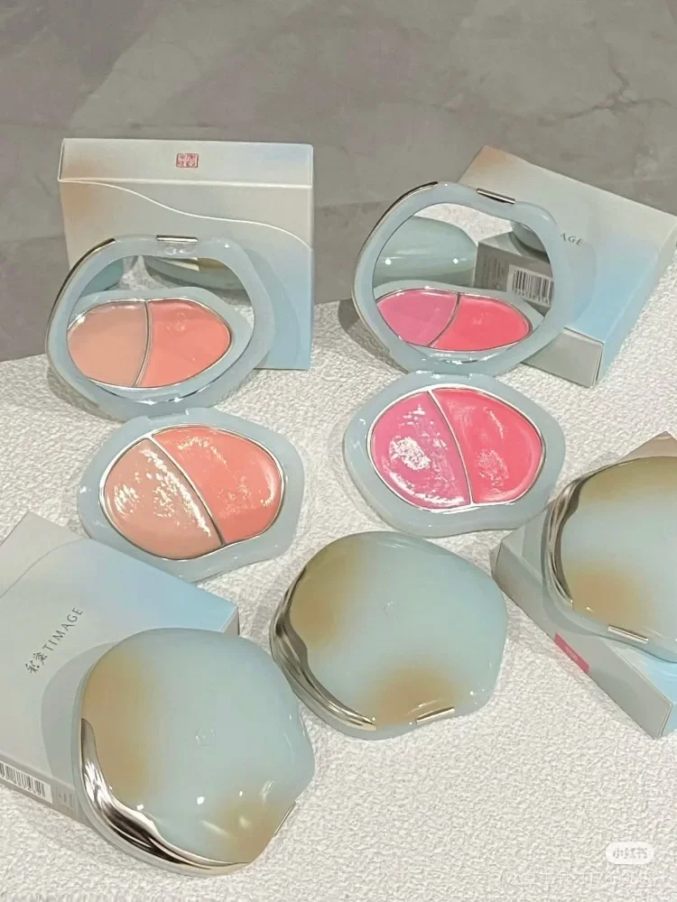 TIMAGE Fard bicolore Crema Acqua Luce Fard delicato Sviluppo del colore a lunga durata Trucco trasparente Trucco originale Bellezza rara