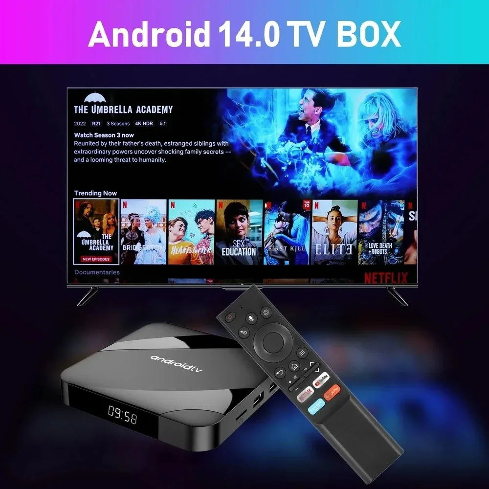 ATV Android 14 Smart TV Box 4GB 64GB AV1 S905W2 Quad Core Dual WIFI Voice Remote 2GB 16GB Media Player 8K 4K Set Top Box