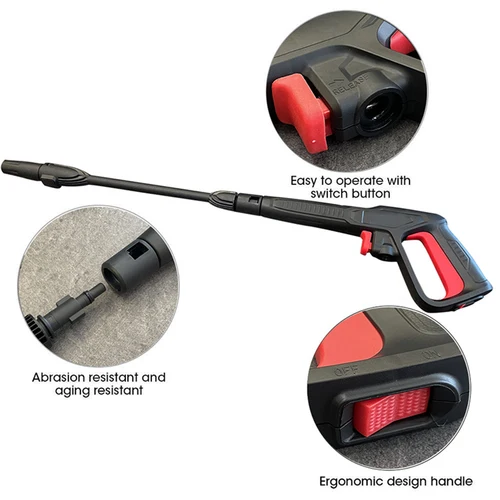 Imagen 2 del producto Pistola de lavado de alta presión, lanza de manguera de alta presión con varilla pulverizadora Turbo Jet para pistola Makita Bosch Blue Black Decker para espuma