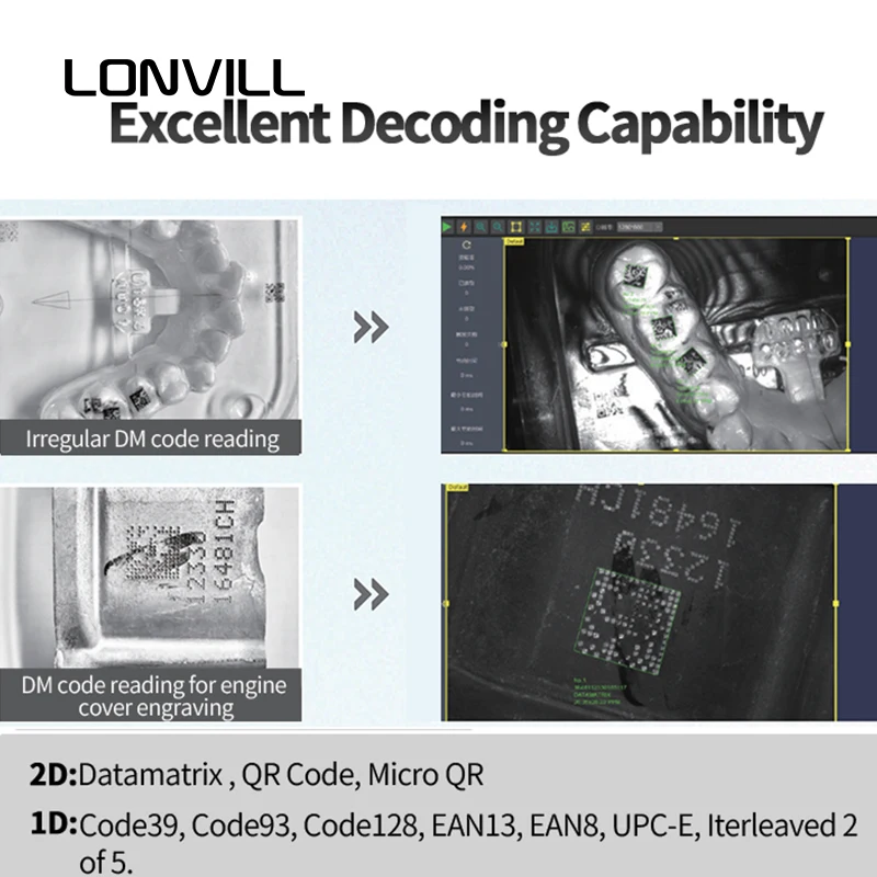 OEM ODM QR PDF417 ماسح رمز مصفوفة البيانات قارئ رمز خط التجميع الصناعي IP65 1D 2D ثابت جبل ماسح الباركود