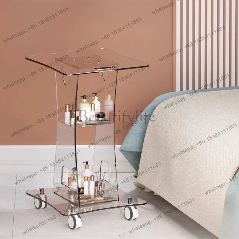 Factory Direct Sales Beauty Instrument Dental Trolley Cart Medical Acrylic Shelf Utility Salon Trolley Hotel Salon Furniture Kos