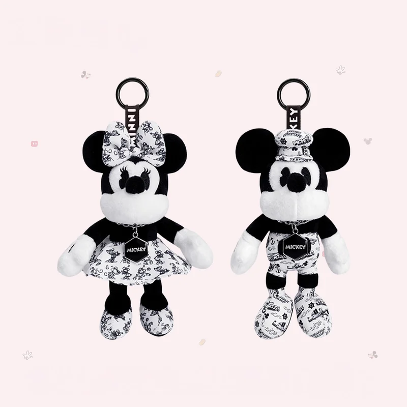 Disney New Model Mickey Cute Cartoon Periphery Plush Toy Cool Girl Keychain Minnie Fun Doll Backpack Package Hanging Couple Gift