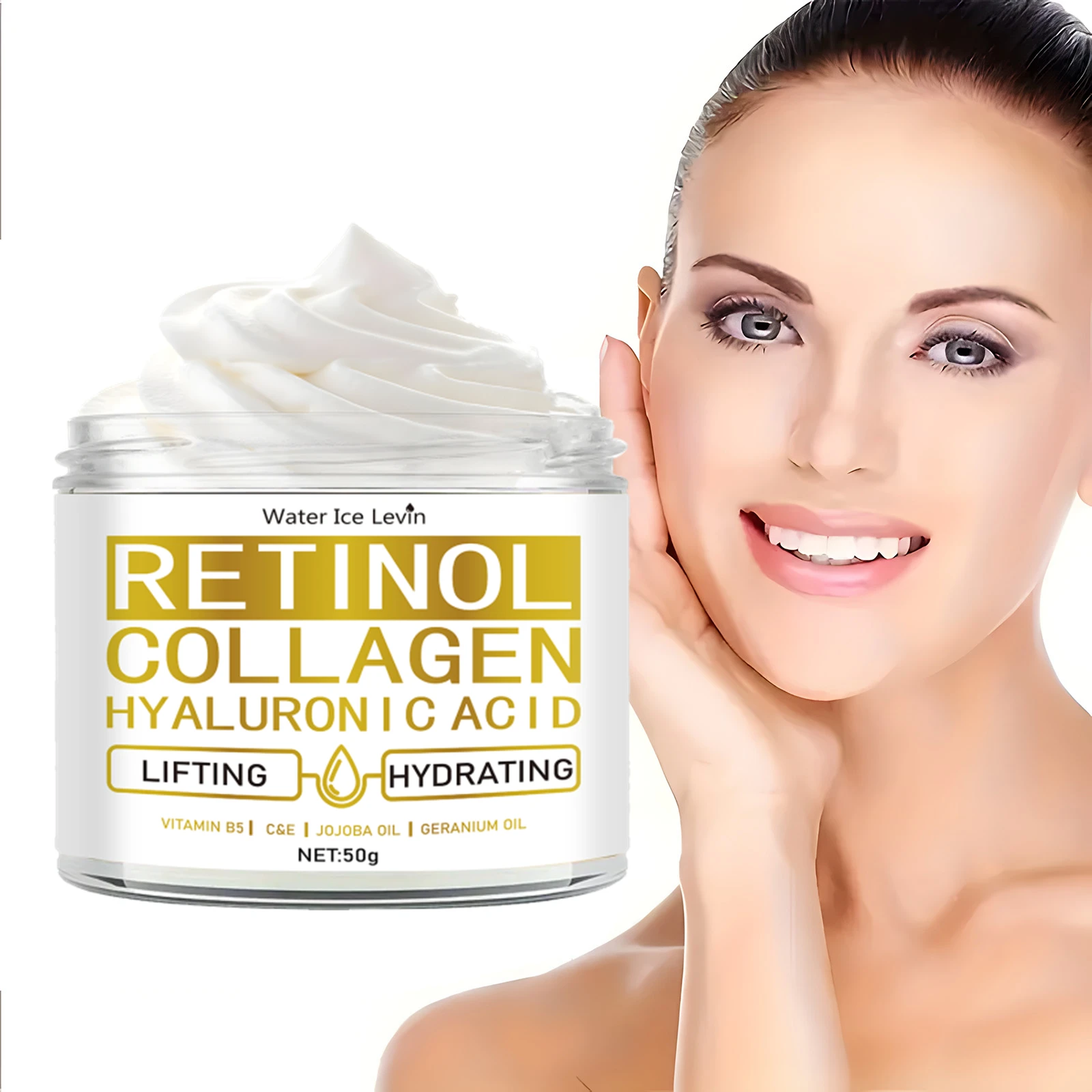 Antioxidant Peptide Face Moisturizer Infused Retinol Collagen Hyaluronic Acid Jojoba Oil Soothe Dry Aging Skin Daily Skin Care