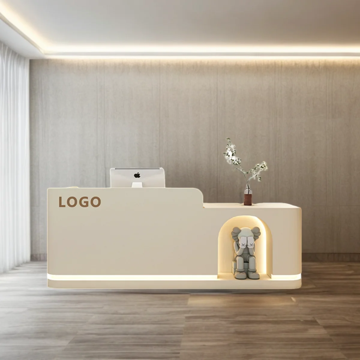 Aesthetic Reception Counter Hairdresser Cafe Business Executive Office Furniture Modern Luxury Administrator Leggio Beauty Salon