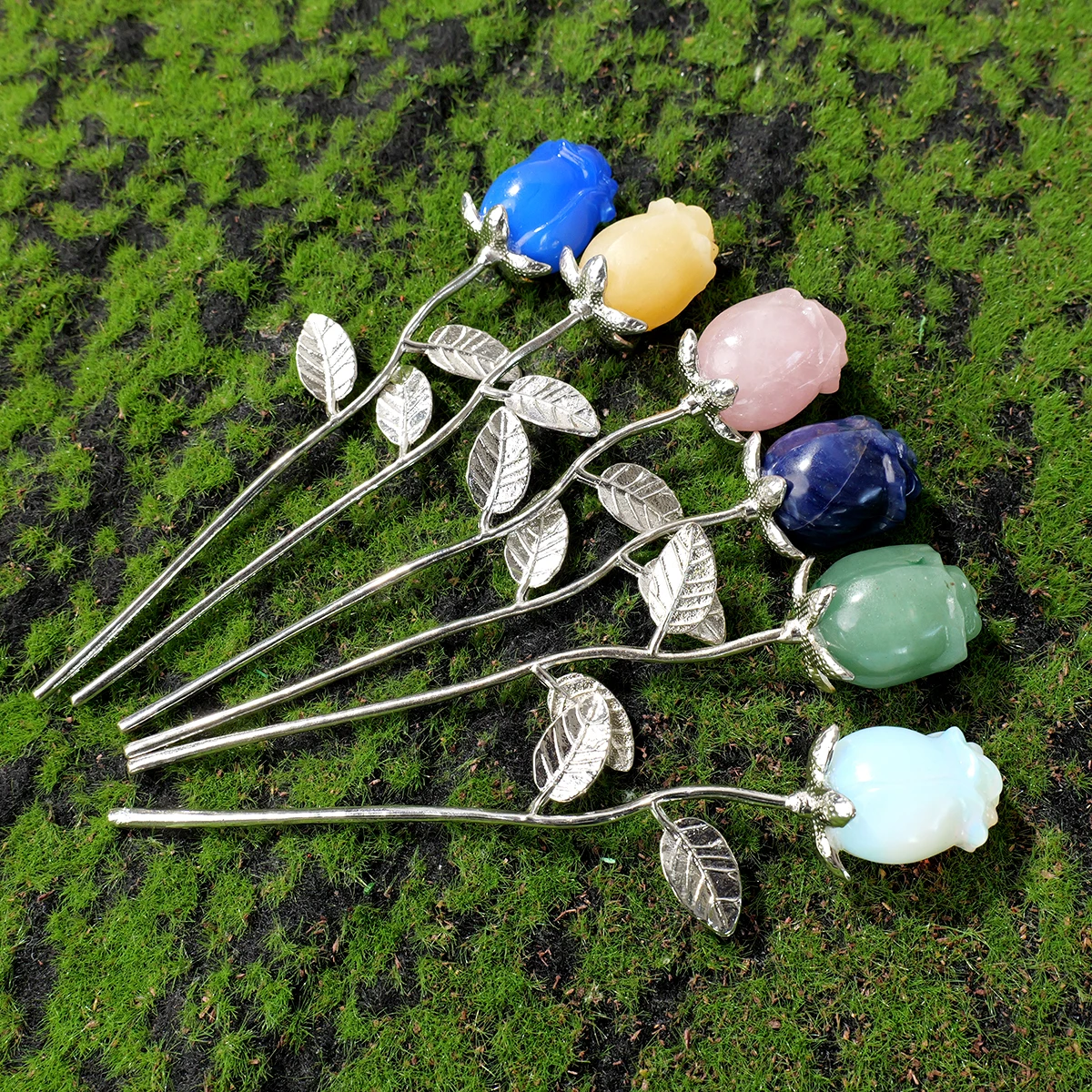 1pc Natural Crystal Raw Stone Semi Precious Stone Rose Decoration Valentine's Day Wedding Decoration Crystal Crafts Gift view 2