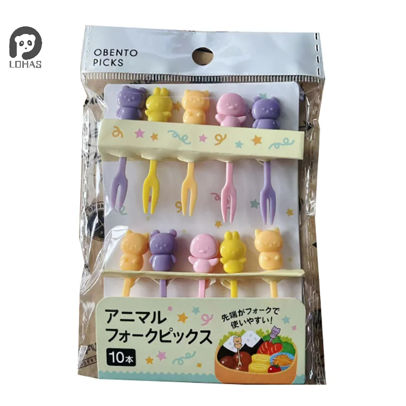 Cartoon Fruit Fork Toothpicks Cute Animal Food Selection Mini Lunch Box Decoration Children\'s Food Supplement Tool