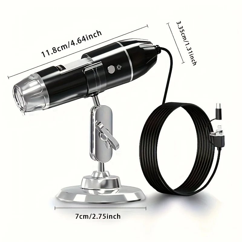 1600X Three-in-one Portable Digital Microscope Suitable for Mobile Phones/computers and Circuit Board Inspection