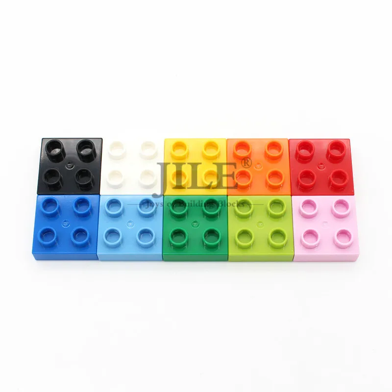 10pcs MOC DIY Big Accessories Building Blocks Brick Plate 2x2 Enlighten Large Particle Construction Creative Toys Gift Bulk