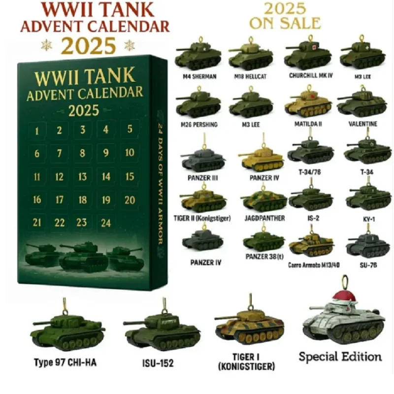 WWII Tank 24 Days Christmas Countdown Calendar Christmas Advent Calendar Xmas Countdown Calendar Surprise Gifts for Collectors