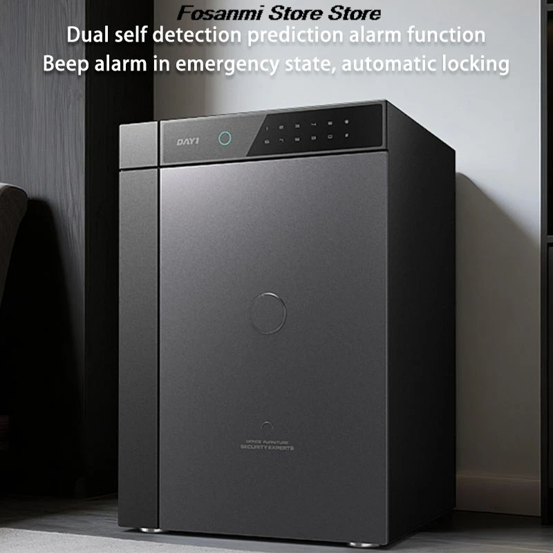 2025 صندوق الأمان الذكي 60 سنتيمتر خزانة الأمن بصمة قفل بكلمة مرور كامل شاشة تعمل باللمس مكافحة سرقة الصلب للمنزل مكتب السرير